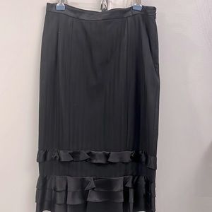 NWT Bebe Ruffled Skirt - Knee length with satin accents